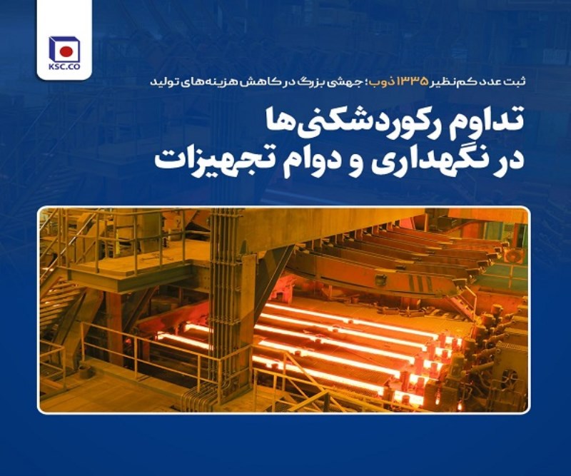 تداوم رکوردشکنی‌ ها در فولاد خراسان ؛ ثبت عدد کم‌ نظیر ۱۳۳۵ ذوب و جهشی بزرگ در کاهش هزینه‌ های تولید