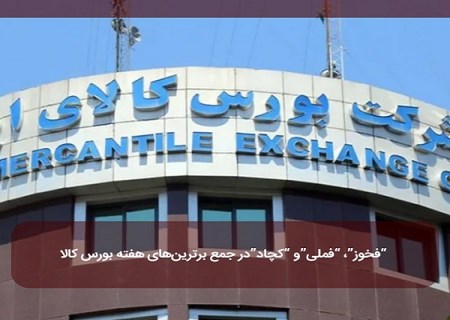 “فخوز”، “فملی”و “کچاد”در جمع برترین‌ های هفته بورس کالا